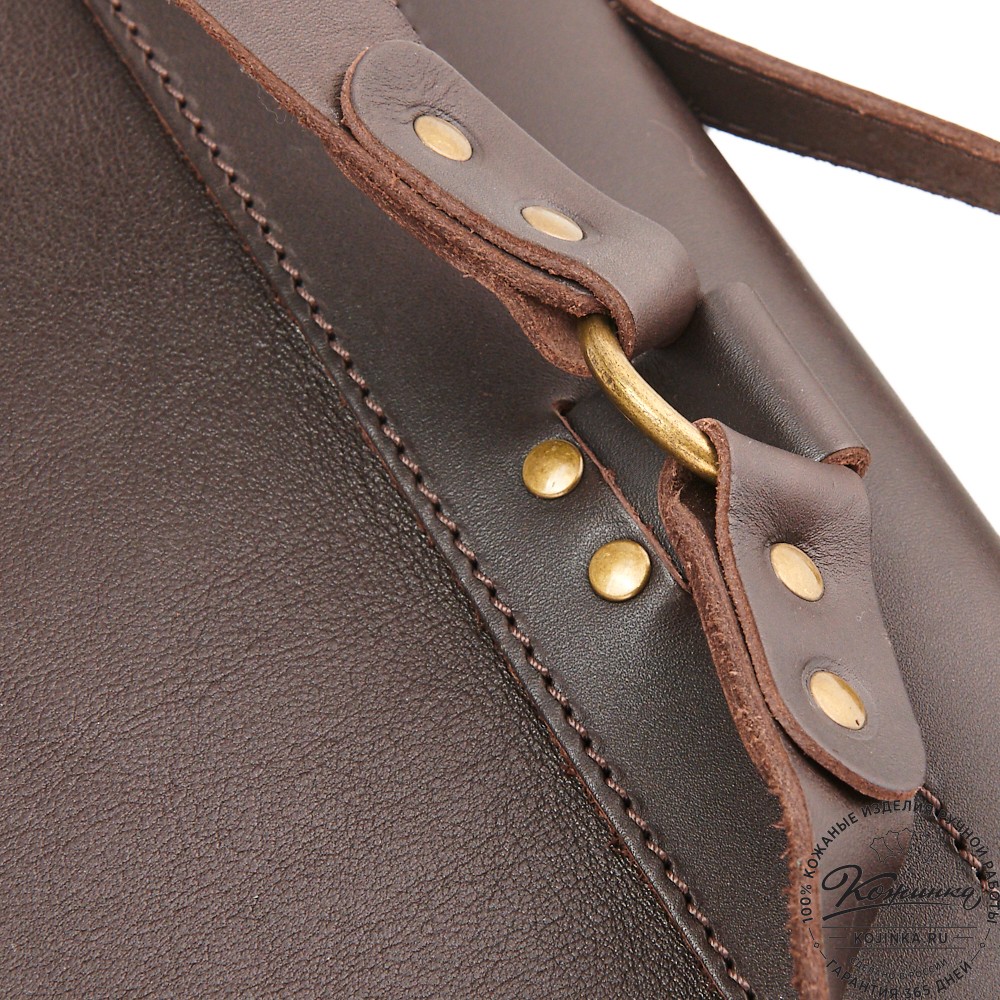 Кожаный рюкзак "Школьник" (тёмно-коричневый)